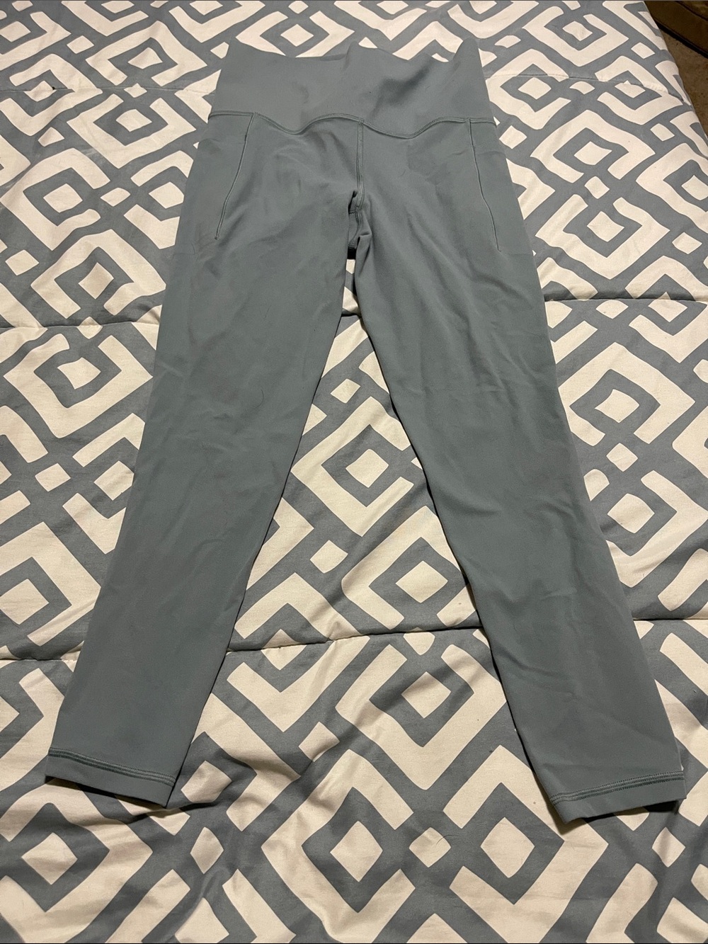 Athleta Light Blue Salutation Stash Pocket Leggings